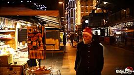 Old Santa Shares a Story with a Petite Teen