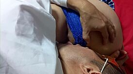 stepsister lets stepbrother suck her big natural tits