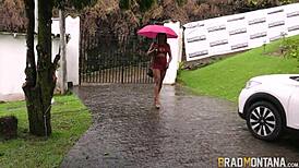 thais gomez warms up her pussy for mark butt's big cock