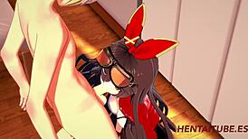 check out amber getting handjob and blowjob in genshin hentai