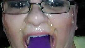 Ms Tl Throat Takes Dildo Deep in BBW Toy Play