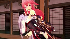 Yae Miko Fucking POV in Genshin Impact 3D
