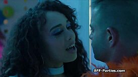 After party, lucky dude gets a foursome! 😏