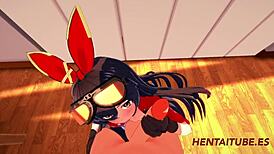 check out amber getting handjob and blowjob in genshin hentai