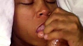 i give sloppy birthday blowjob to big cock