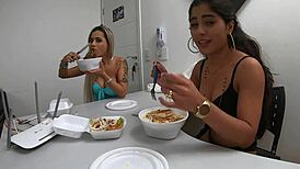 Izabela Pimenta stops filming to fuck non-stop with big ass and tits!