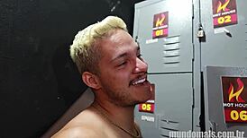 Two Friends Swap Cocks in Locker Room After Intense Training