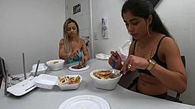 Izabela Pimenta stops filming to fuck non-stop with big ass and tits!