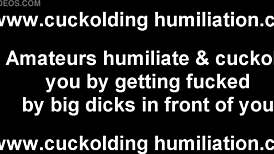 He actually makes me cum, unlike you – that's the real humiliation.