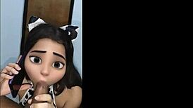 Niece calls her boyfriend while bent over for uncle