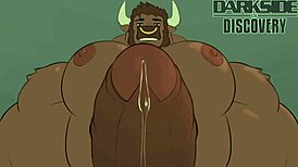 bull gets his cock sucked by boar