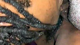 the blonde milf slut eagerly licks the black cock before taking it deep in her shaved pussy.