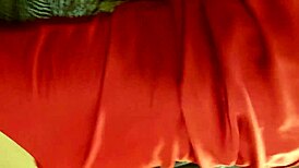 Amoul in black satin panties, bent over for doggystyle ass licking