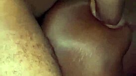 the blonde milf slut eagerly licks the black cock before taking it deep in her shaved pussy.