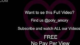 Two babes suck one cock covered in whipped cream and swallow cum