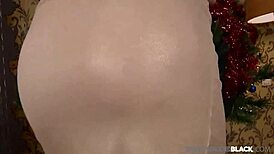 PrivateBlack presents hot blondie Leah Lush spanked hard. She gets double penetrated by two costumed dudes in private.