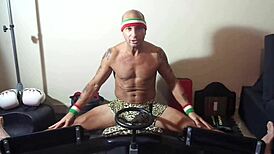 Porn star MaxxxLoadz rips clothes in hardcore stretch workout