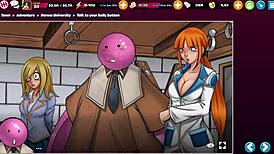 Hentai Heroes at University 10 tackle wild gloryhole blowbangs.