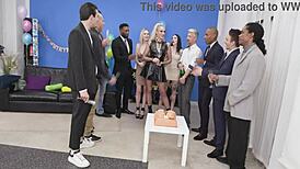 bday party with brittany bardot getting double fisted and swallowing cum