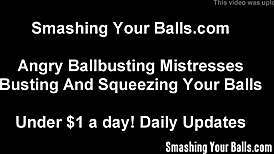 Ballbusting your balls up into your stomach