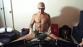 Porn star MaxxxLoadz rips clothes in hardcore stretch workout