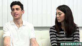 Stepbrother and stepsister get a deep throat and pussy licking session with Doctor Kenzie Love