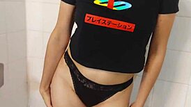 Nerdy Step Sister Masturbates Wildly in Steamy Shower Scene