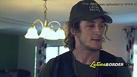 brunette milf with tattoos rides big cock hard