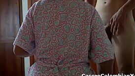 Surprising my buddy jerking off, I ride his big cock with my tight pussy