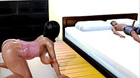Step Mother Fucks Her Stud Friend with Intense Passion in Honey Select Scene