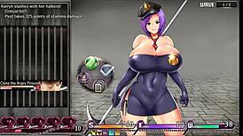 In Karryn's prison game, the dominatrix warden enjoys a huge breast massage