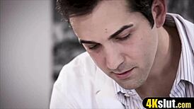 Doctor Orders Brunette Petite to Bend Over for Doggystyle Fuck on Desk