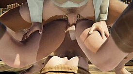 Resident Evil 4 Ashley Graham Sucks and Swallows Cum in Outdoor Creampie