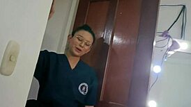 Part 1 POV: My hot Latina roommate, a doctor, can't stop touching herself and giving blowjobs. She's a wild Colombian in uniform riding me hard!