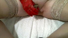 Milf nadia orgasms on big banana multi times 🍌