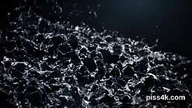 Erotic lesbian babes splashed with urine and blasting wet snatches! 💦