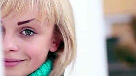 sensual lesbian kissing in stockings and lingerie, blonde beauties exploring each other