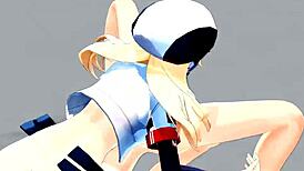 naked anime girl and futanari dancing naked in the yard, so enticing