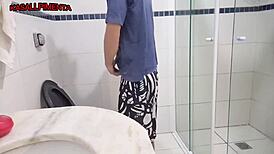 my husband sent me to suck his friend in bathroom