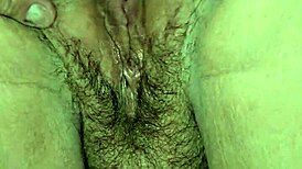 playing with her pussy bent over to see all the pink hairy milf gaping