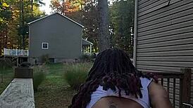 Outside Peeing My Shorts, Slurping and Spitting on Shirt While Neighbors Watch