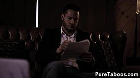 tattooed teen masturbates while getting doggystyle fucked in taboo scene