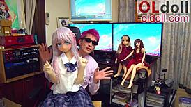 anime character love doll puppet pink in wild toy play