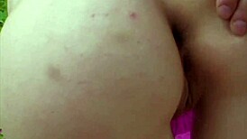 pretty teen explores nature in the woods