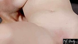 hot busty brunette lola surprises boyfriend with sexy strip tease in lingerie and heels