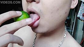 Intriguing Asian Chinese Babe Licking And Masturbating Passionately