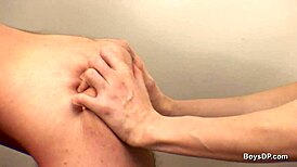 Guy joins gay lads for intense anal dp action, wow! 😈