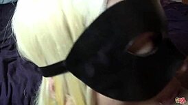 Blonde Bombshell in Lingerie Sucks and Takes Facial Cumshot