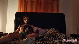 Wet ebony roommate deepthroats big cock in tattooed scene