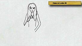 teen girls pee standing in art studio